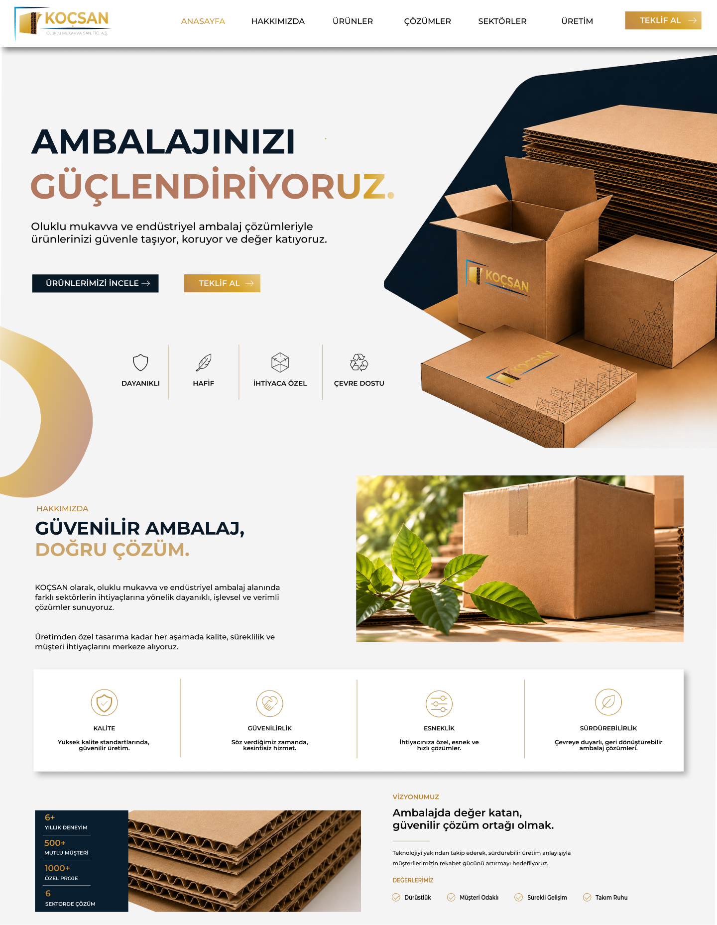KOCSAN — Ana Sayfa tasarımı