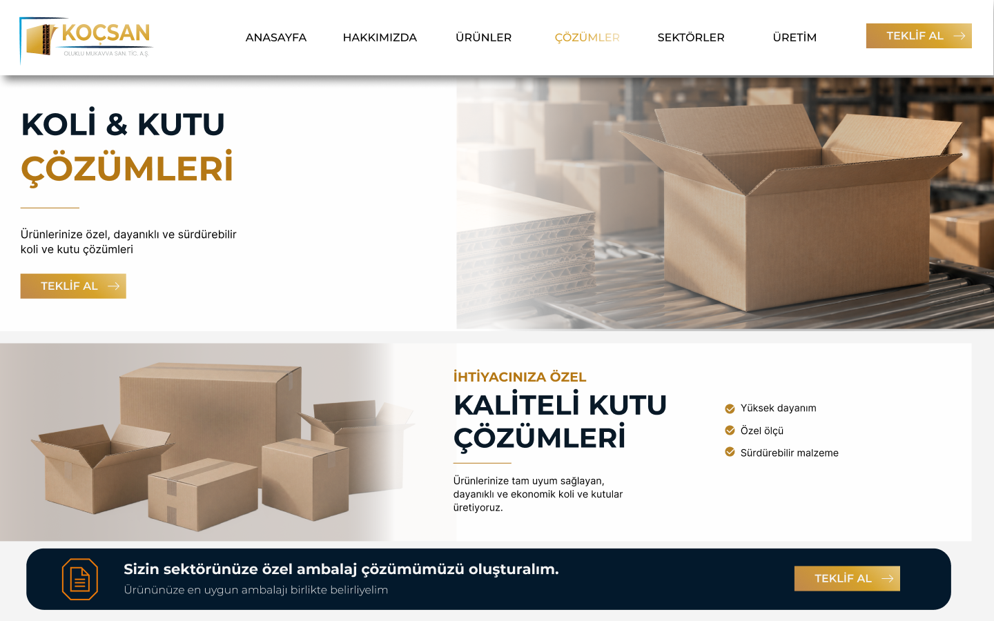 KOCSAN — Koli & Kutu tasarımı