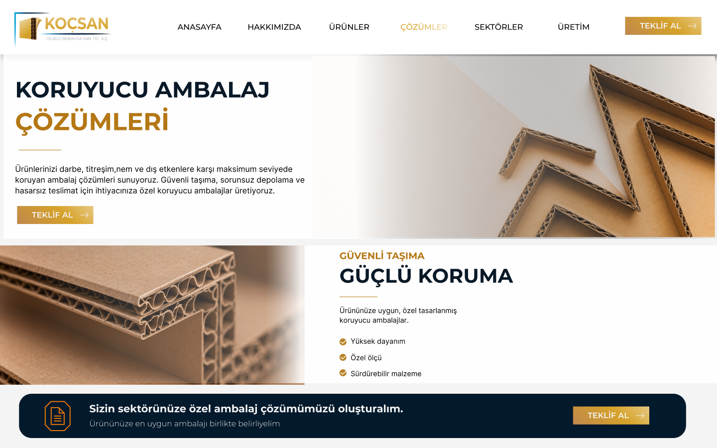 KOCSAN — Koruyucu Ambalaj tasarımı