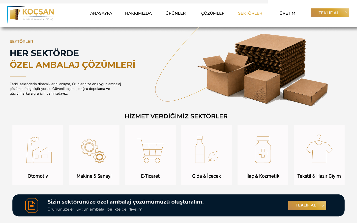 KOCSAN — Sektörler tasarımı