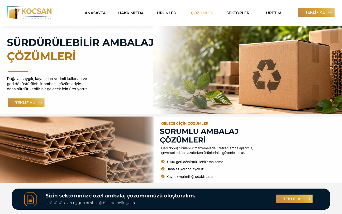 KOCSAN — Sürdürülebilir Ambalaj tasarımı